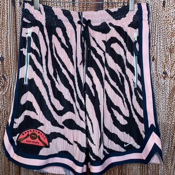 Mens Size L Nike Premium Ribbed Zebra Basketball Shorts DX0227